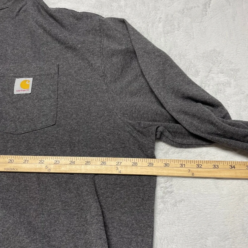 Carhartt Long Sleeve Pocket T-Shirt Mens 3XL Dark‎ Gray Loose Fit